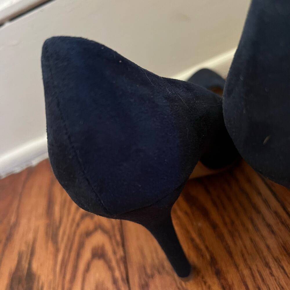 Blue Suede Stiletto Pumps Size 8 Almond Toe 4in Heel Leather Insole Corpcore - Picture 10 of 17